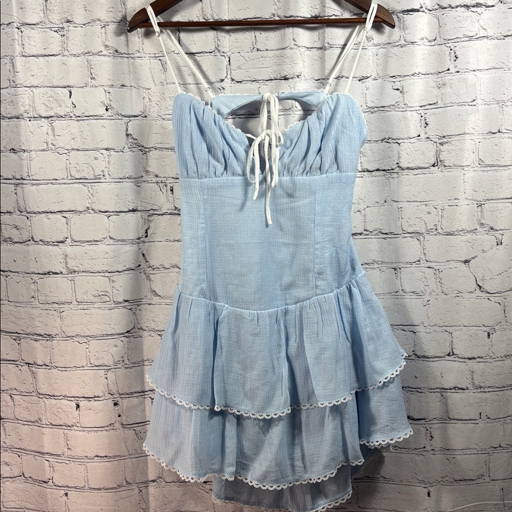 Cotton Candy Light Blue Mini Party Dress